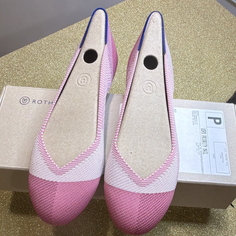 Rothy's The Flat Pink Cap Size 10 Women's Ballet Flats EUC